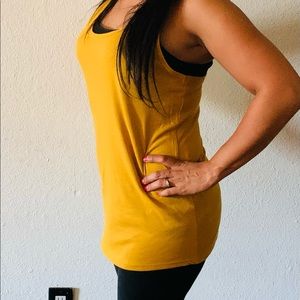 Sexy Gold Cotton Razorback Tank-top